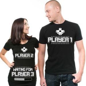 SOLD- BOGO DEAL His and Hers pregnancy announcement tees